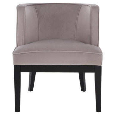 Daxton Light Grey Velvet Chair with Curved Back