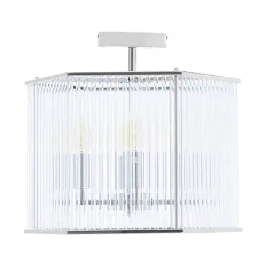4 Light Hexagonal Chrome Pendant Light | Lerici