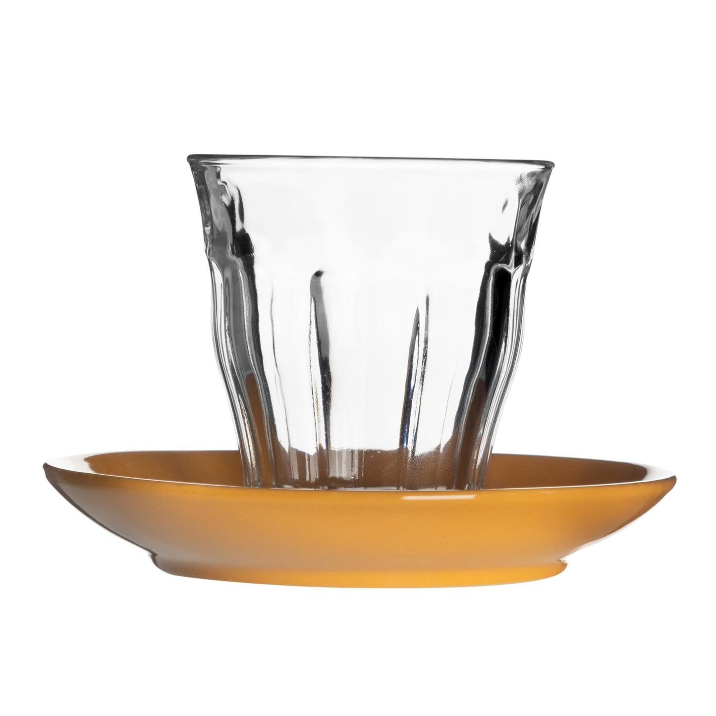 200ml Picardie Glass Coffee Cups & Saucers Set - Pack of Six
