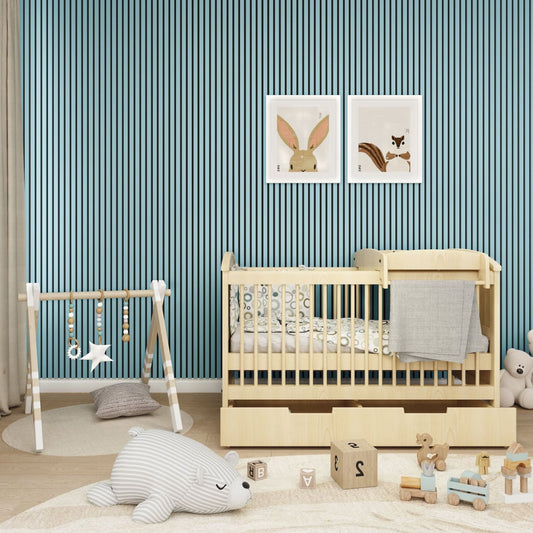 Acoustic Wall Panels in Baby Blue with Black Backing - Wall Panel