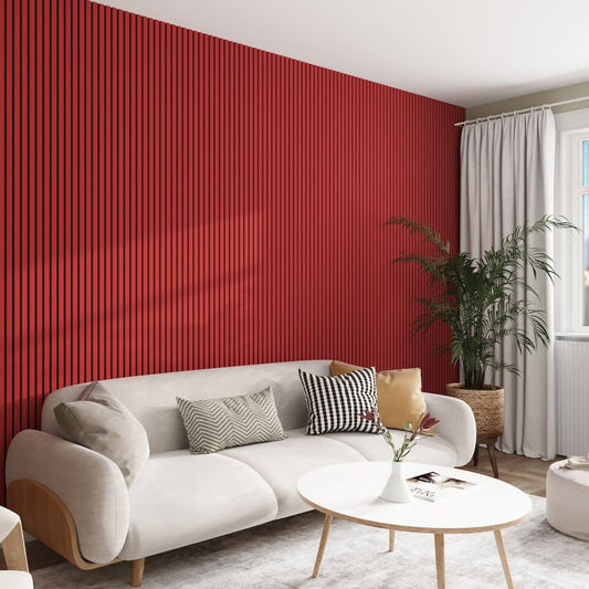 Acoustic Wall Panels in Red Wonder with Black Backing - Wall Panel