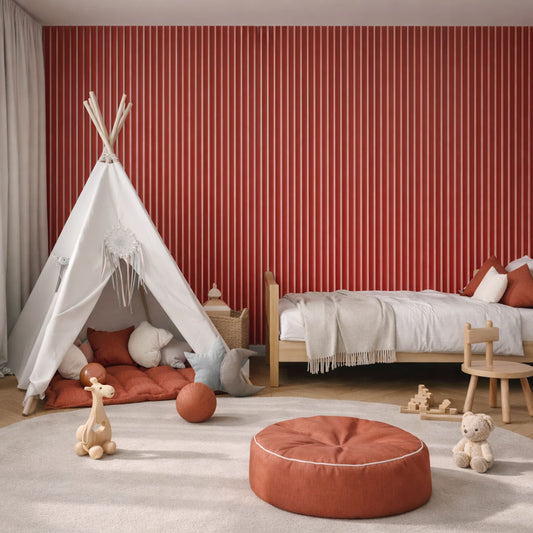 Acoustic Wall Panels in Red Wonder with White Backing - Wall Panel