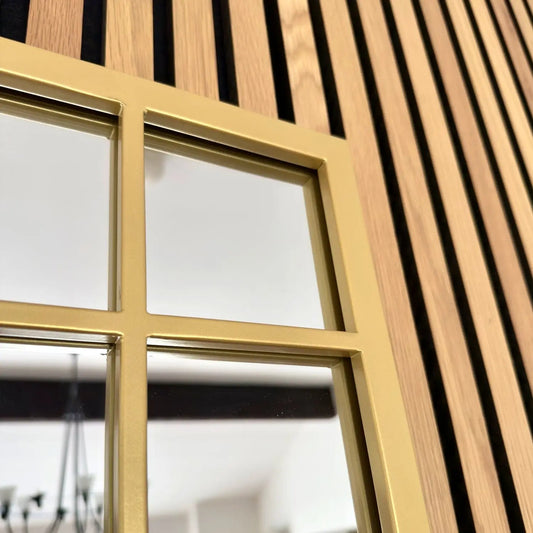 Aimi - Gold Metal Rectangle Window Mirror - 95cm x 120cm.