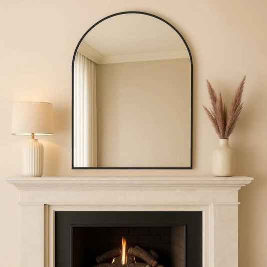 Akiko - Black Metal Arched Mirror - 120cm x 95cm