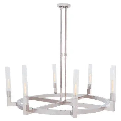 Alexis Nickel Finish 8 Bulb Round Statement Pendant Light