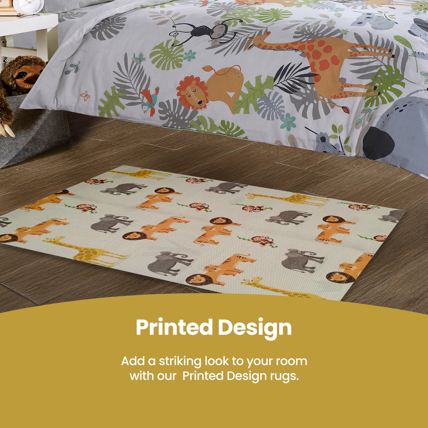 Animal Printed Rug Safari Modern Non-Slip Soft Durable Floor Rug for Living Room Bedroom Hallway & Office by OLIVIA ROCCO