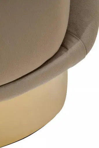 Biarritz Mink Velvet Chair with Gold Finish Base
