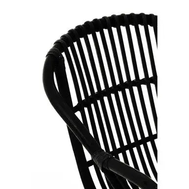 Black Natural Rattan Chair with Raised Sides | Lagom