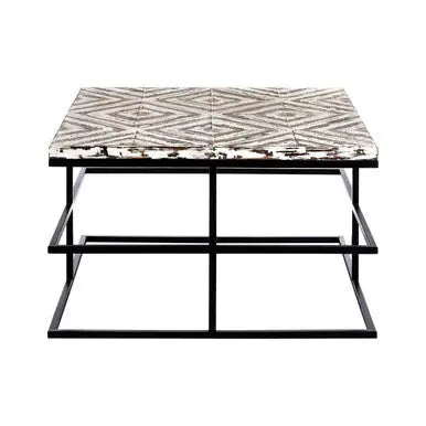 Black Rustic Chevron Square Coffee Table , Lombok