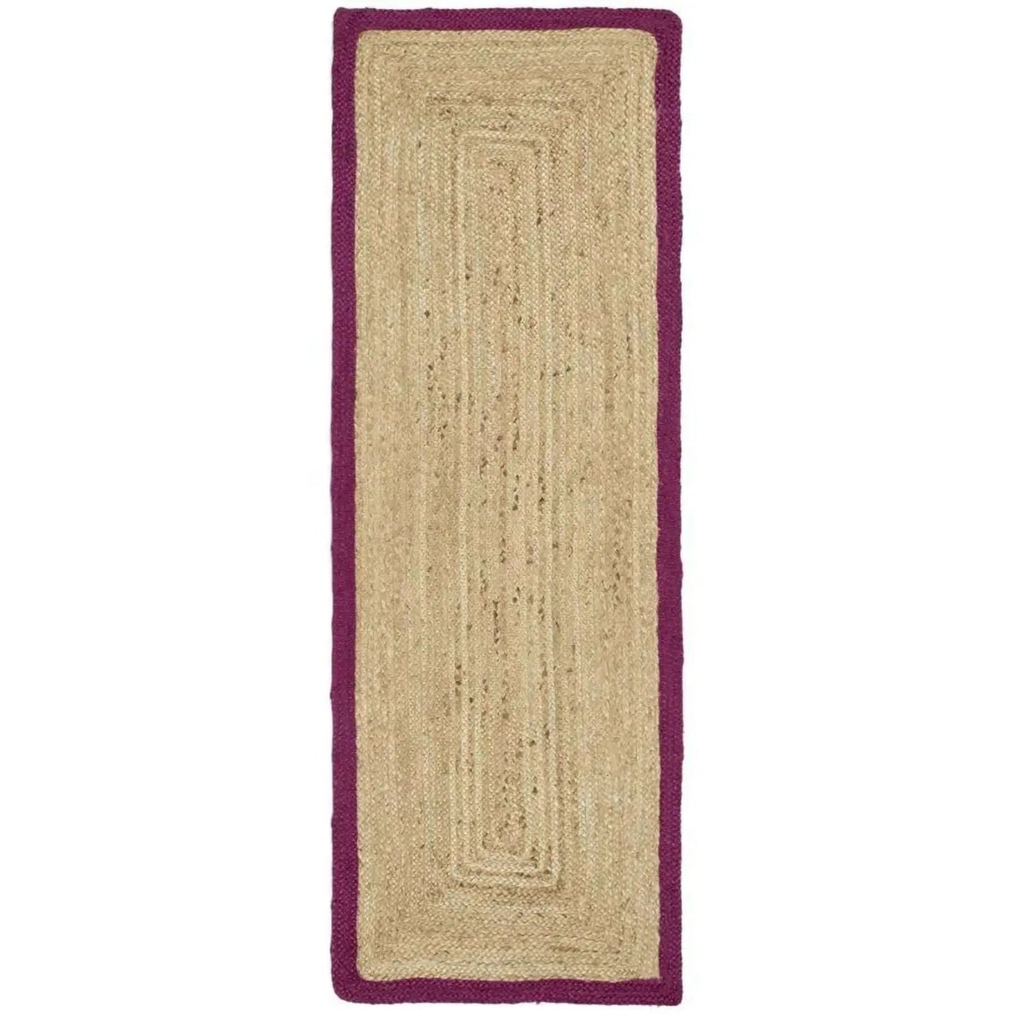 Bordered Raspberry Jute Rug