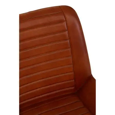 Buffalo Tan Genuine Leather Chair with Gold Finish Legs