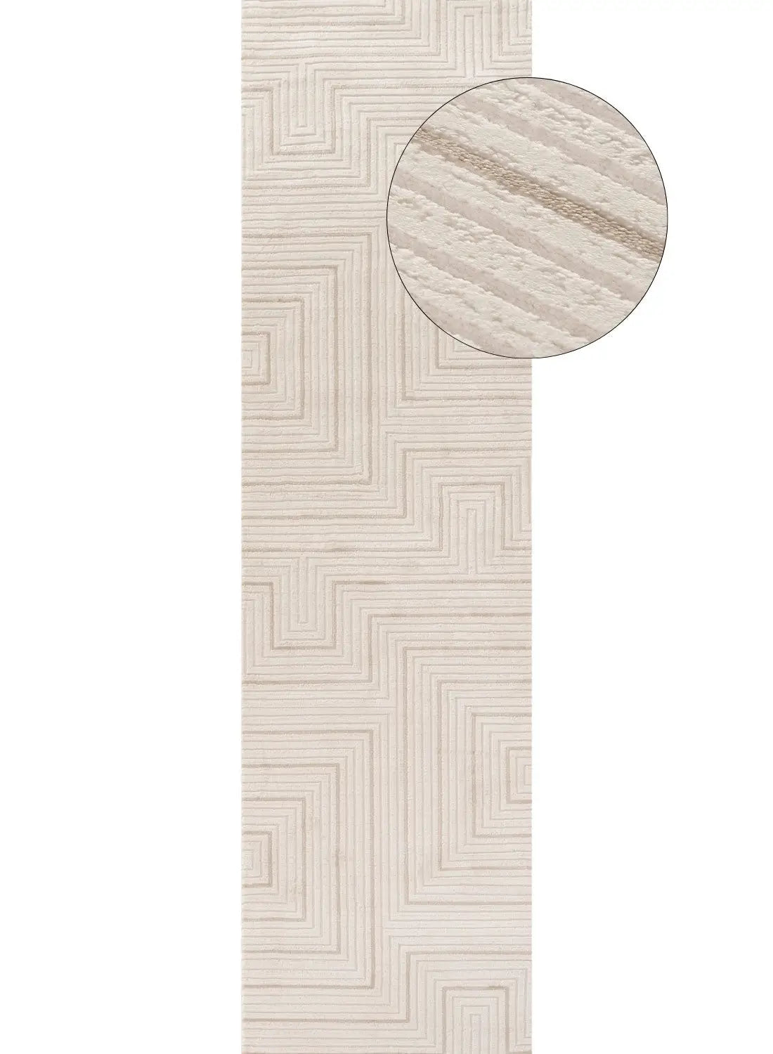 Carmel Cream-Beige Geometric Rug | 6040