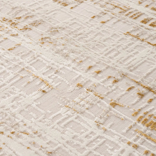 Carmel Cream-Gold Abstract Rug | 6030