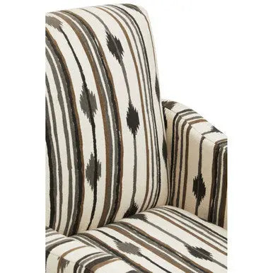 Cefena Black and White Ikat Design Accent Chair