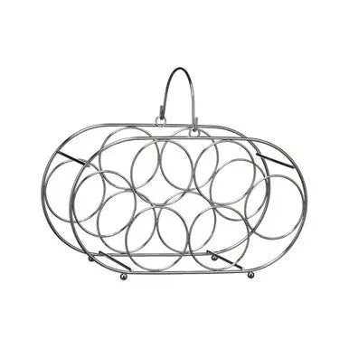 Chrome 6 Bottle Oval Wine Rack | Mako