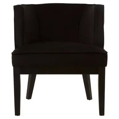 Daxton Black Velvet Chair with Curved Back
