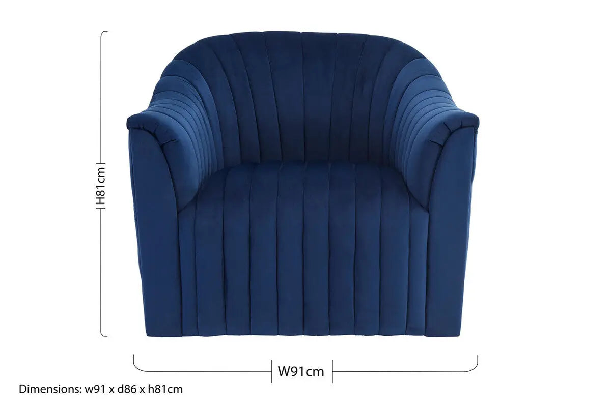 Deep Blue Velvet Armchair | Opel