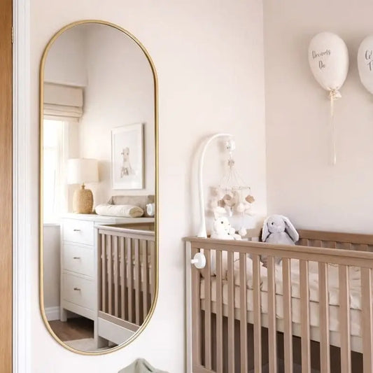 Emi - Full Length Gold Metal Runway Oval Mirror - 150cm x 60cm
