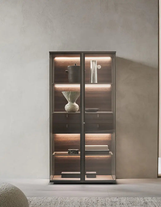 Galvez Akhtar Pahlavi Wine Storage With Glass Door, Display Cabinet