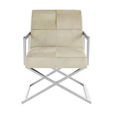 Genuine Grey Leather Chair | Kensington Townhouse