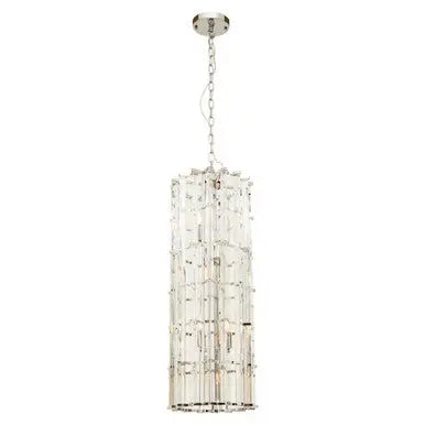 Glass and Chrome Finish Large Vertical Pendant Light | Karli