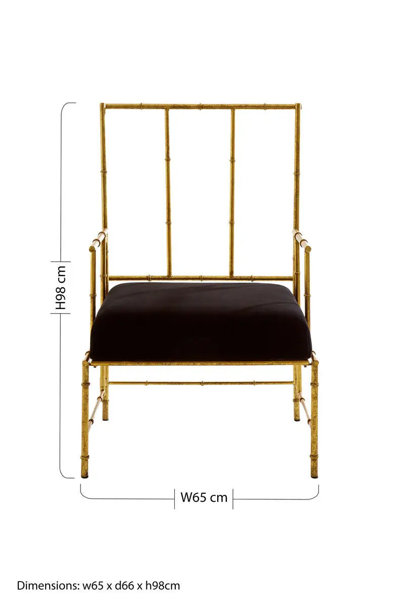 Gold and Black Velvet Accent Chair | Monroe