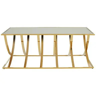 Gold Coffee Table with Mirrored Top, Reena