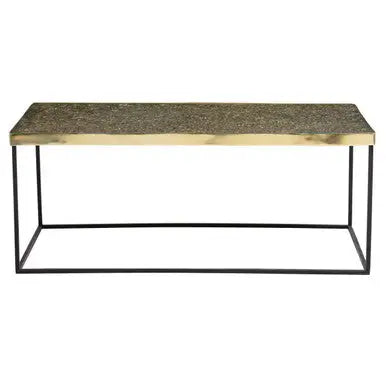 Gold Finish Coffee Table with Black Metal Frame | Akola