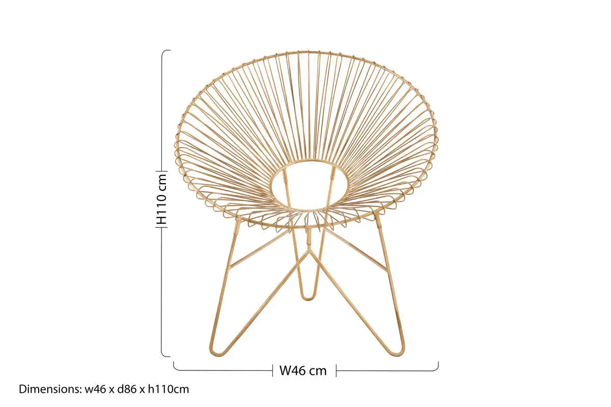 Gold Wire Frame Occasional Chair | Templar