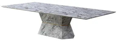 Grey Marble Coffee Table with Geometric Multifaceted Base and Natural Veining | Spezia