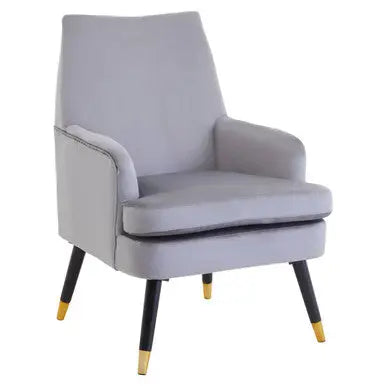 Grey Velvet Accent Chair | Loretta