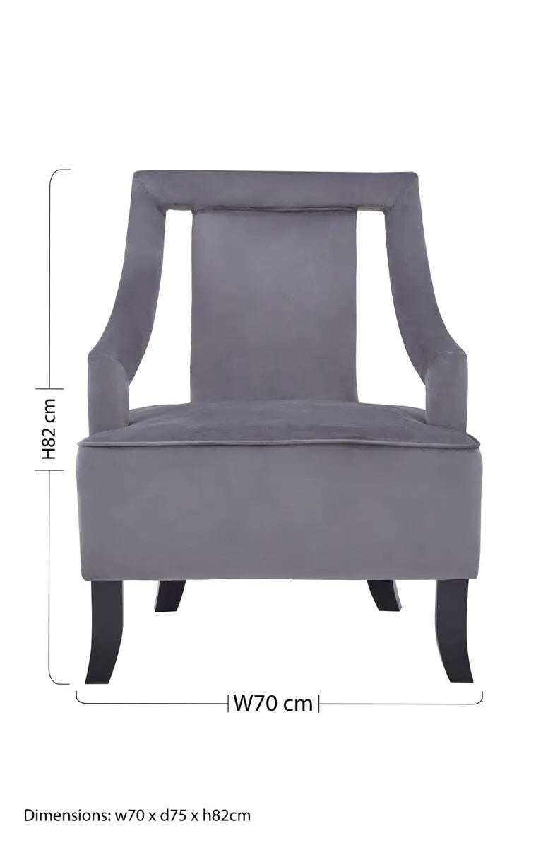 Grey Velvet Chair | Faye