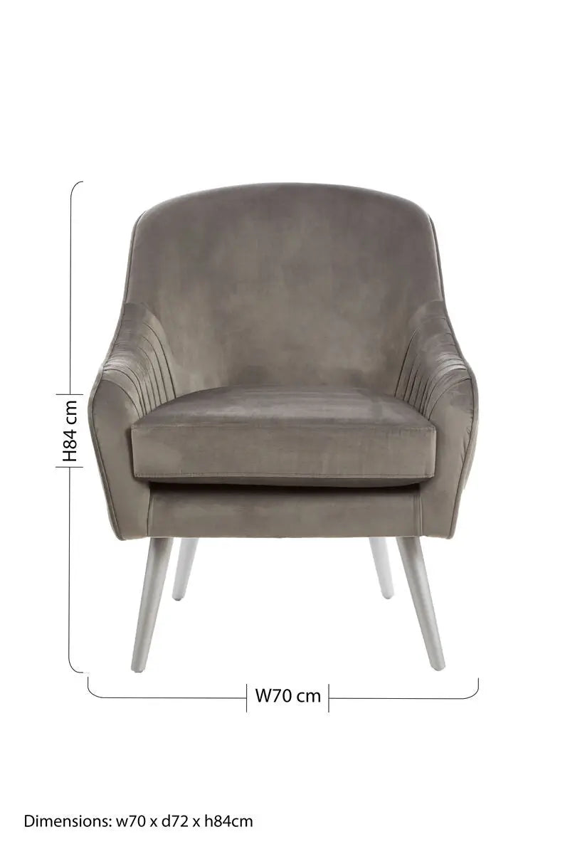 Grey Velvet Chair | Louxor