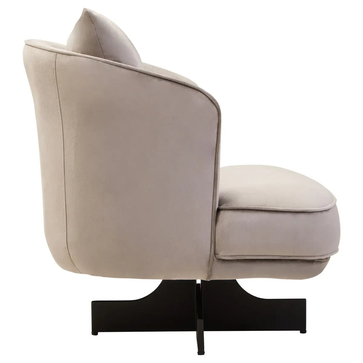 Hale Grey Velvet Swivel Chair with Cushion