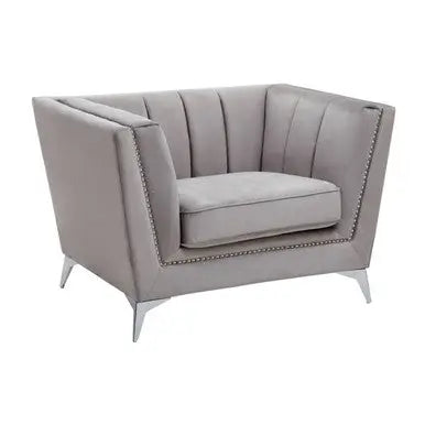 Hansa Grey Velvet Chair