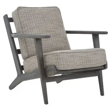 Hector Grey Tweed Armchair with Black Oak Wood Frame