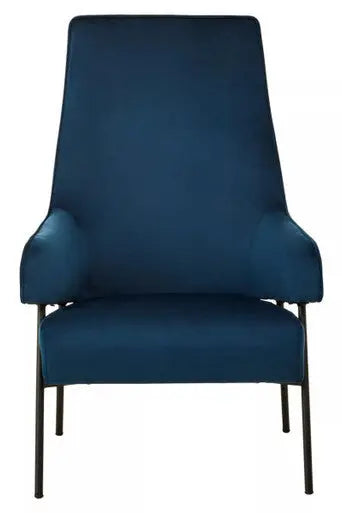 Henia Blue Velvet High Back Chair
