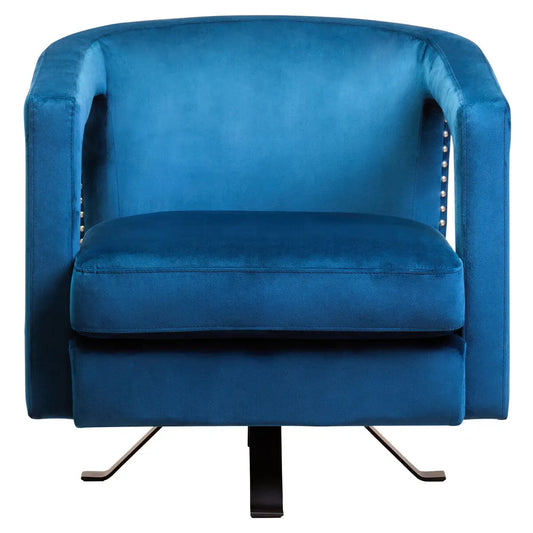 Hestia Blue Velvet Swivel Chair
