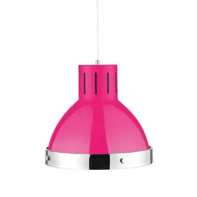 Hot Pink and Chrome Bell Shaped Pendant Light | Jasper