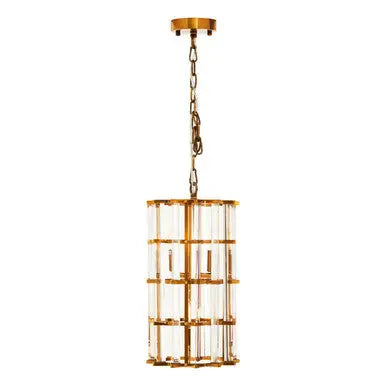 Karli Brass Finish Small Vertical Pendant Light
