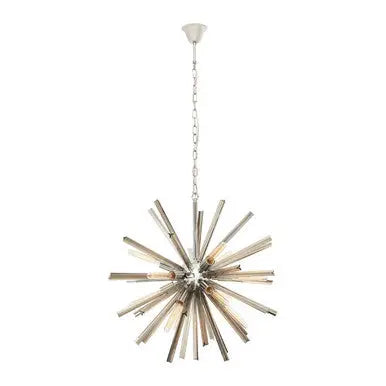 Karlo Chrome Finish and Smoked Glass Starburst Pendant Light