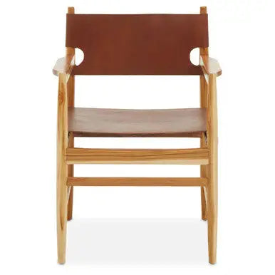 Kendari Antique Brown Leather Chair