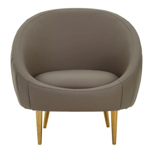 Lagero Brown Leather Effect Curved Cocoon Chair