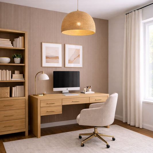 Large Fluted Wall Panels in Biscuit - 240cm x 60cm - Wall Panel