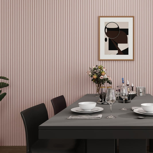 Large Fluted Wall Panels in Dusky Pink - 240cm x 60cm - Wall Panel