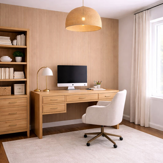 Large Fluted Wall Panels in Natural Oak - 240cm x 60cm - Wall Panel