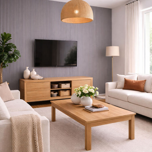 Large Fluted Wall Panels in Purple Heather - 240cm x 60cm - Wall Panel