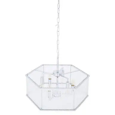 Lerici 6 Light Hexagonal Chrome Pendant Light