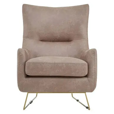 Light Brown Faux Leather Armchair | Henry
