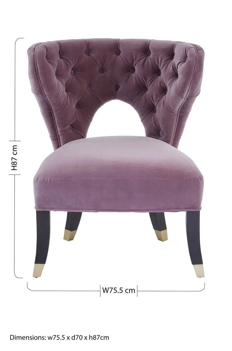 Lilac Velvet Accent Chair | Villi